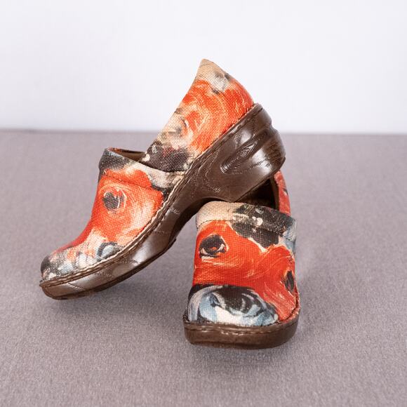 BOC BORN Floral Fabric Peggy Clog Women's SZ 8 Casual Comfort Lagenlook Art Boho - Picture 2 of 6